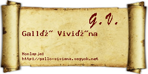 Galló Viviána névjegykártya